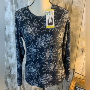 Hang Ten UPF 50+ Long Sleeve Top - Blue and white Floral. Size XS